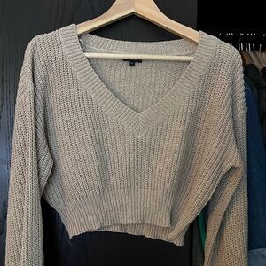 Cropped knit sweater